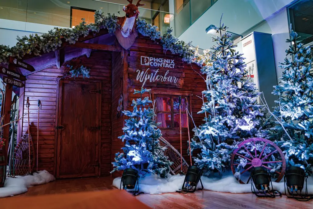 Inrichting Phoenix Contact Winterbar eindejaarsfeest